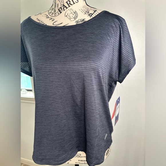ASICS Women's Linear Training Crop Top Gray Large NWT - Picture 2 of 6